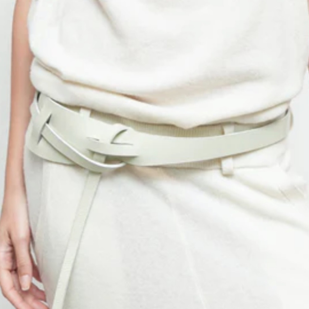 Nickolas K $225 White Leather Belt